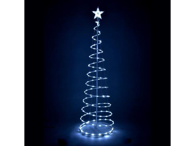 Yescom Twinkle 6Ft Spiral Christmas Tree Light 182 LED 8model USB Powered for Indoor Outdoor Yard Party Decor Cool White