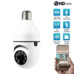 YI IOT 5G 2.4G Dual Band 4MP Full Color Night Vision E27 Bulb Wifi Camera Two Way Audio Auto Tracking Smart Home Security Camera White