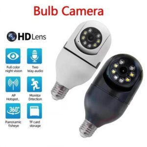 YI IOT 5G 2.4G Dual Band 4MP Full Color Night Vision E27 Bulb Wifi Camera Two Way Audio Auto Tracking Smart Home Security Camera White