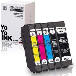 YoYoink Remanufactured Printer Ink Cartridges Replacement for Epson T273XL 273 XL (2 Black, 2 Photo Black, 2 Cyan, 2 Magenta, 2 Yellow, 10-Pack)