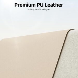YSAGi Leather Desk Pad Protector, Large Mouse Pad, Non-Slip PU Leather Desk Blotter, Waterproof Writing Pad for Office and Home (31.5" x 15.8", Eggshell)