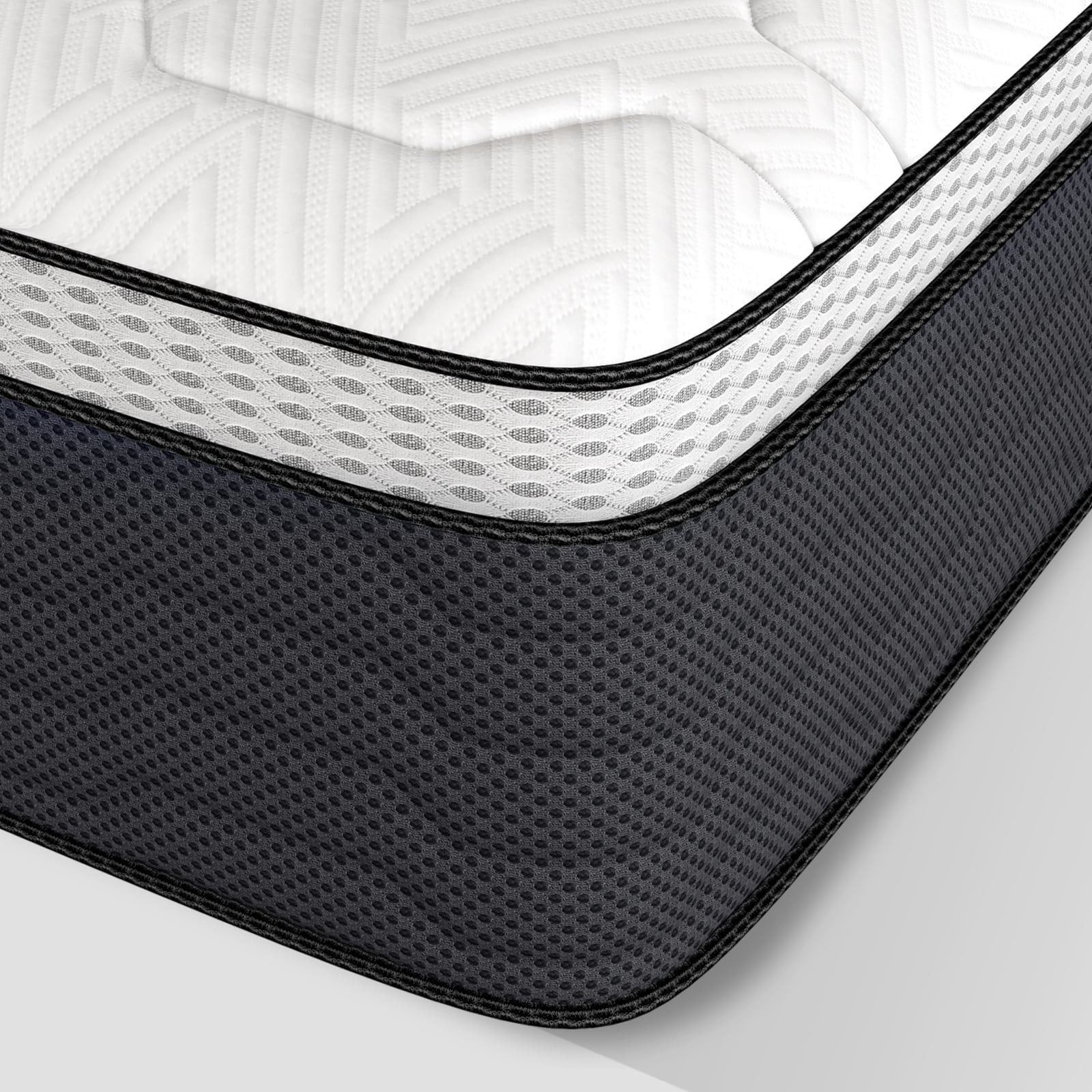 Z-HOM Queen Mattress 14 Inch,Hybrid Mattresses in a Box,Memory Foam Mattress of Individual Pocket Spring,Medium Firm,White