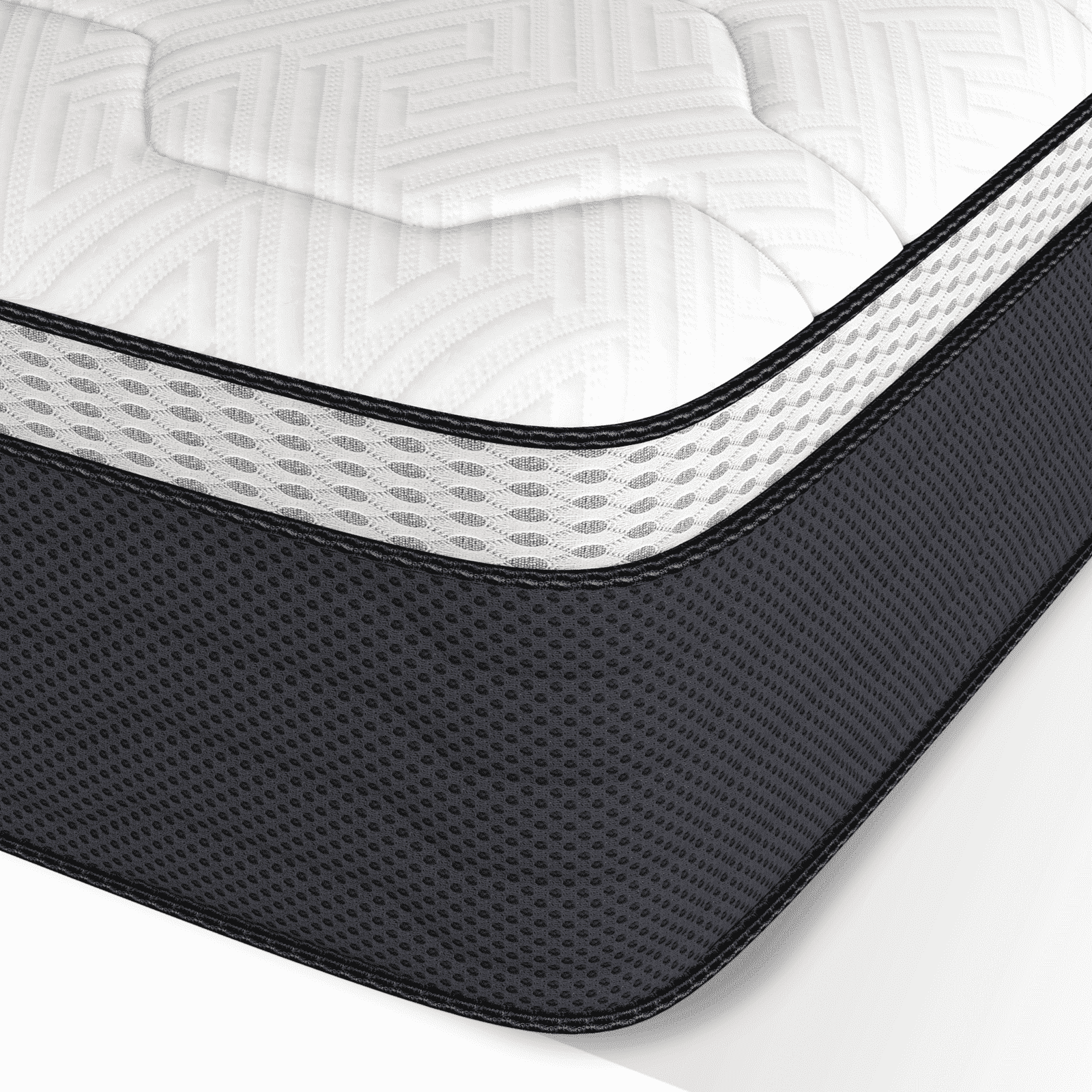 Z-HOM Twin Mattress 14 Inch,Hybrid Mattresses in a Box,Memory Foam Mattress of Individual Pocket Spring,Medium Firm,White