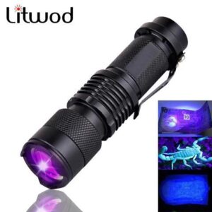 z90+ UV Light Portable mini penlight Light Cree Q5 LED Flashlight Waterproof 3 Modes zoomable Adjustable focus Lantern