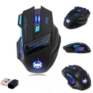 Zelotes 2.4G Portable Mobile Wireless Mouse with USB Nano Receiver, 4 Adjustable DPI Levels, 7 Buttons Ergonomic Gaming Mouse Mice for Notebook, PC,