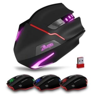 Zelotes F-18 Gaming Mouse Dual-Mode Wired/Wireless [3200 DPI] [7 Buttons ] [Breathing Light] Ergonomic Game USB Computer Mice 7 Buttons for Windows