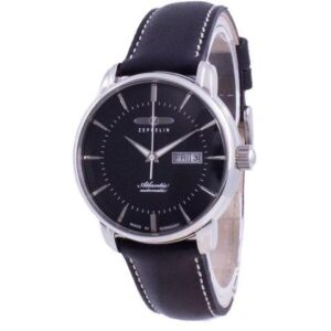 Zeppelin Atlantic Black Dial Leather Strap Automatic 8466-2 84662 Men's Watch