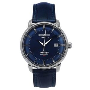 Zeppelin Atlantic Leather Strap Blue Dial Automatic 84603 Men's Watch