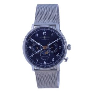 Zeppelin LZ 129 Hindenburg Moon Phase Blue Dial Quartz 7036M3 Mens Watch