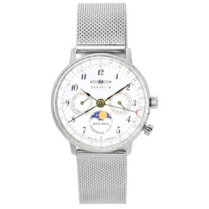 Zeppelin LZ129 Hindenburg Moonphase Silver Dial Quartz 7037M1 Women's Watch