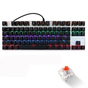 ZERO Gaming Keyboard Mechanical Illuminated Keyboard with Red Switch, 87 keys, 9 Kind of Backlit,(Red Switch,Black keycap)