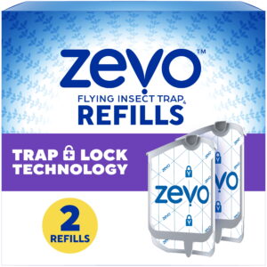 Zevo Flying Insect Trap Refill: 2 Indoor Light Trap Refill Cartridges Capture House Flies, Fruit Flies, and Gnats (2 Refill Cartridges)