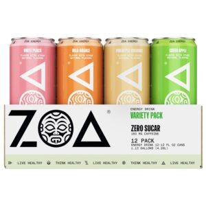 ZOA Zero Sugar Energy Drinks, Remix Variety Pack - Sugar Free with Electrolytes, Healthy Vitamin C, Amino Acids, Essential B-Vitamins, and Caffeine from Green Tea - 12 Fl Oz...