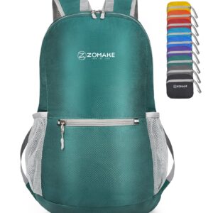 ZOMAKE Ultra Lightweight Hiking Backpack 20L, Packable Small Backpacks Water Resistant Daypack for Women Men(Dark Green)