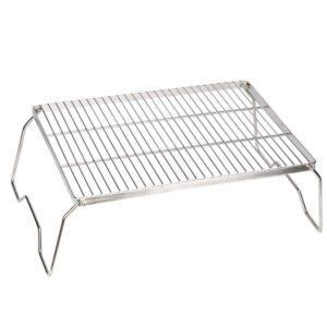 ZORMY 17" Large Folding Campfire Grill, 304 Stainless Steel Firepit Grill Grate, Heavy Duty Portable Camping Grill with Carrying Bag, Gas BBQ Grill Grate for Backpacking,...