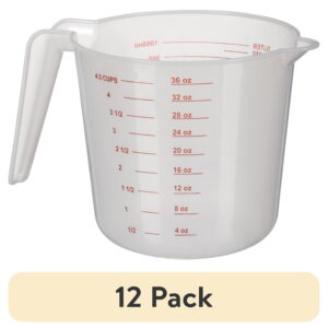 (12 pack) Mainstays 4 Cup PP Plastic Measuring Cup, 32 oz, Clear