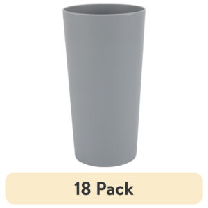 (18 pack) Mainstays - Gray Round Plastic Tumbler, 26-Ounce