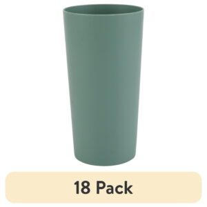 (18 pack) Mainstays - Sage Round Plastic Tumbler, 26-Ounce