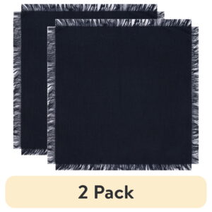 (2 pack) Mainstays 4 Pack Solid Black Napkin Set - 18" x 18" - 100% Cotton