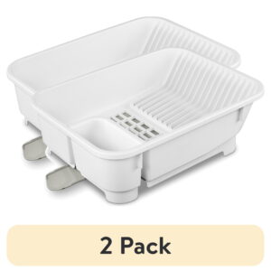 (2 pack) Mainstays Sink Set, Space-efficient, Self-Draining with Retractable Spout, White