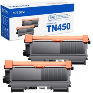 2-Pack TN450 Toner Cartridge Compatible Replacement for TN450 TN 450 TN-450 TN420 Work with HL-2270DW HL-2240DW MFC-7860DW DCP-7065DN MFC-7360N MFC-7460DN Printer Toner High Yield