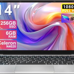2025 Laptop 14 Inch 256GB Up to 1TB SSD Win 11 Laptop Computer Celeron N4020 Up to 2.8 GHz with 1920 * 1080 FHD Mini HDMl 5G WiFi BT 4.2 Webcam Lightweight, Portable Business...