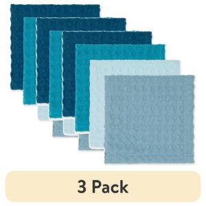 (3 pack) Mainstays 4 Pieces, Waffle Dishcloths, Topaz