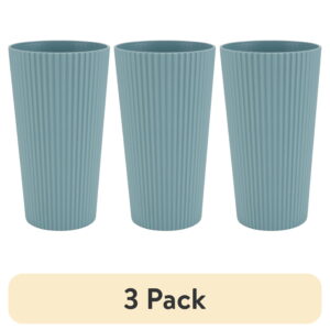 (3 pack) Mainstays - Blue Eco-Friendly Recycled Plastic Beverage Tumbler, 26-Ounce
