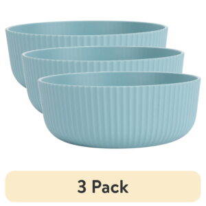 (3 pack) Mainstays - Blue Eco-Friendly Recycled Plastic Cereal Bowl, 38-Ounce