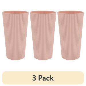 (3 pack) Mainstays - Blush Pink Eco-Friendly Recycled Plastic Beverage Tumbler, 26-Ounce