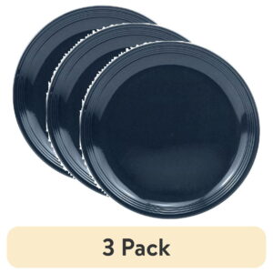 (3 pack) Mainstays Chiara Stoneware Round Navy 10.5" Dinner Plate
