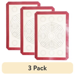 (3 pack) Mainstays Reusable Silicone Baking Mat - Measures 16.5" x 11.6"
