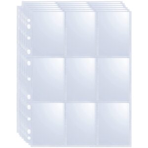 360 Pockets Trading Card Sleeves - Double-Sided 9 Pocket Page Protector, Ultra-Clear Card Sheets for 3 Ring Binder, Sleeves for Game Yugioh/MTG, Baseball, Business Cards, Coupons