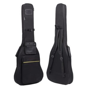 39 40 Inch Electric Guitar Gig Bag, 0.35" Thick Padded Oxford Fabric, Waterproof & Shockproof Gig Bag, Multi-Pocket Design with Shoulder Straps & Side Handle​, Sleek Black Design