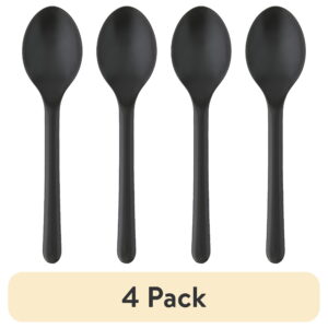 (4 pack) Mainstays - Black Eco-Friendly Recycled Plastic 3-Piece Flatware Set