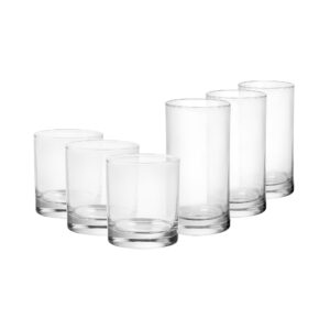 (4 pack) Mainstays Cooler Tennyson Glass Drinkware Set, Clear, 12 Pieces