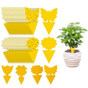 40PCS Fruit Fly Traps Yellow Sticky Traps Fungus Gnat Traps Insect Bug Traps used to catch whiteflies, mosquitoes, fungus mosquitoes, flying insects and protect plants.