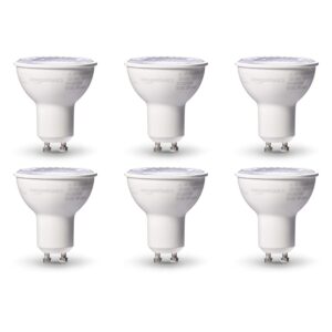 Amazon Basics 50W Equivalent, Warm White, Dimmable, 10,000 Hour Lifetime, MR16 (GU10 Base) LED Light Bulb | 6-Pack