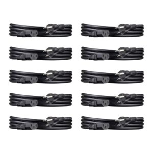 Amazon Basics Computer Monitor TV Replacement Power Cord - 6-Foot, Black, 10-Pack
