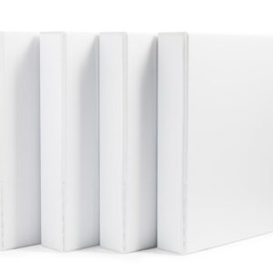 Amazon Basics Economy 3 Ring Binder, Showcase View Binder with 1.5 Inch D-Ring, White, 4-Pack