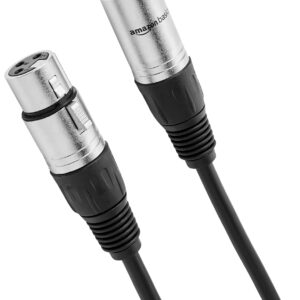 Amazon Basics XLR Microphone Cable for Recording Studio Speaker, PA System, All Copper Conductors, 10 ft, Black