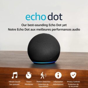 Amazon Echo Dot (newest model), Vibrant sounding Alexa speaker, Great for bedrooms, dining rooms and offices, Charcoal, with Alexa+ Early Access