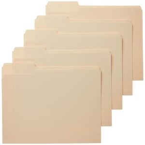AmazonBasics File Folders with Reinforced Tab - Letter Size (100 Pack) – Manila