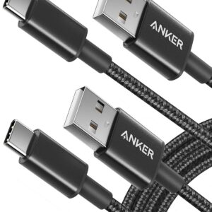 Anker USB C Cable, [2-Pack, 6 ft] Type C Charger Premium Nylon USB Cable, USB A to Type C Charging Cable Fast Charge for Samsung Galaxy S10 S10+ / Note 8, LG V20 and Other USB C...