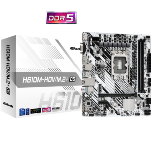 ASRock H610M-HDV/M.2+ D5 LGA 1700 Micro ATX DDR5 Intel H610 SATA 6Gb/s Micro AT