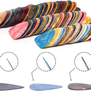Augshy Guitar Picks, 150 Pack Premium Celluloid Guitar Pick Variety Pack Thin, Medium & Heavy Gauges for Acoustic Guitar, Electric Guitar, Bass(0.46 0.71 0.96 mm)
