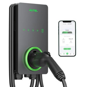 Autel Level 2 EV Charger 50 Amp Home Smart AI Electric Vehicle (EV) Charger, Wi-Fi and Bluetooth Enabled EVSE, Hardwired with in-Body Holster and 25-Foot Cable(Dark Gray)