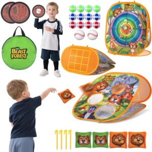 Bean Bag Toss Game Sets for Kids, Toss and Catch Ball Set for Kids Outdoor Baseball Toys for Toddlers Carnival Games for 3 4 5 6 7 Years Old Boys and Grils Backyard Outdoor Toy
