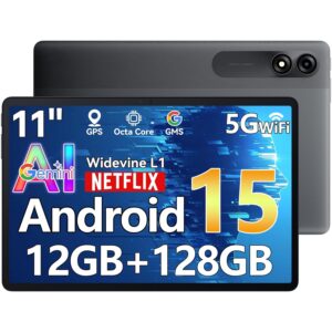 Blackview Android 15 Tablet 11 inch, Tab 90WiFi with Gemini Ai 2.0, 12GB+128GB/2TB TF, Octa-core CPU, Widevine L1, 5G WiFi Tablets, 8200mAh/Fast Charge, 120HZ/13MP+8MP Ai...