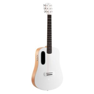 BLUE LAVA Original Acoustic Electric Guitar with Effects for Adults, w/Charging Cable & Airflow Bag, White 36 Inch